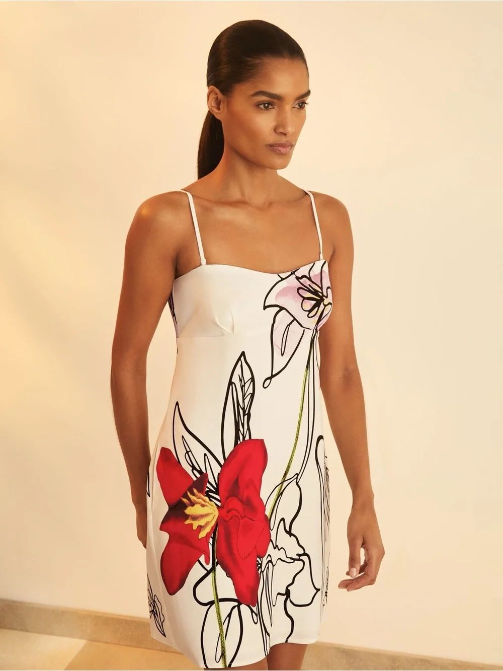 Reiss | NYBG Floral-Print Mini Dress in Ivory NEW with tag Size US 12